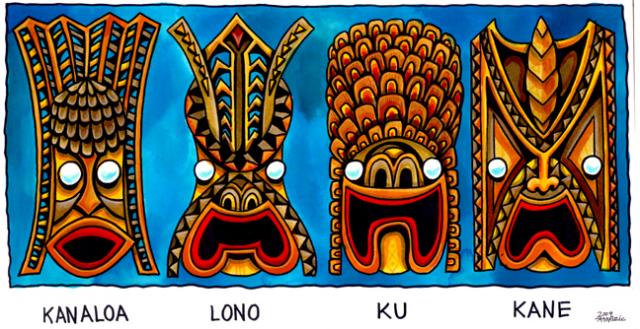 Os deuses da cultura polinésia e havaiana